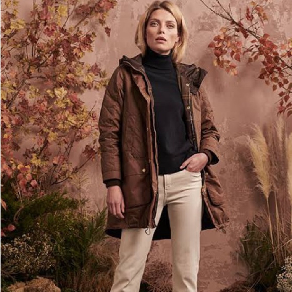 Barbour Pankhurst Waxed Quilted Lined Jacket